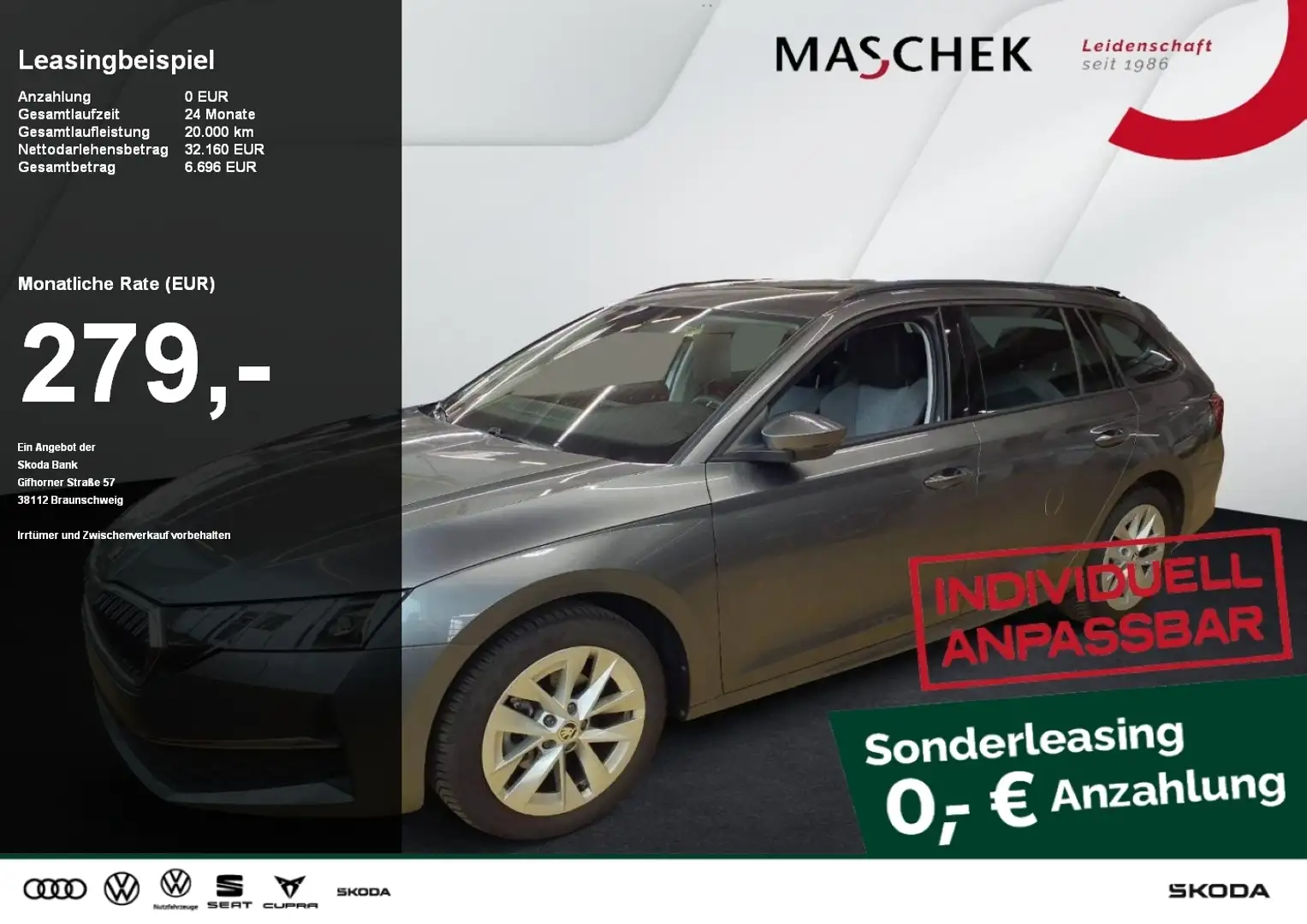 Skoda Octavia Selection 1.5 e-TEC DSG AHK Pano Matrix ACC Navi Grau - 1