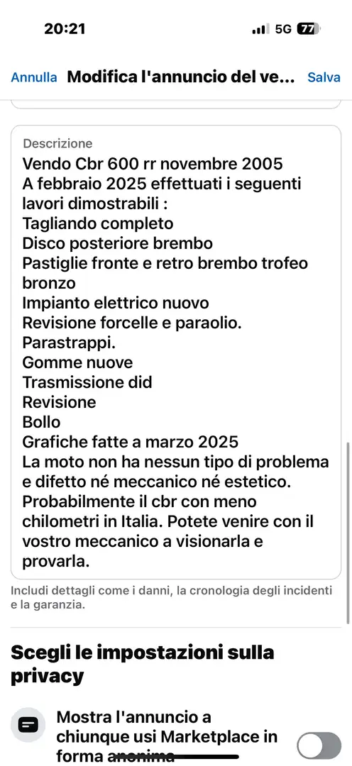 Honda CBR 600 Azul - 1