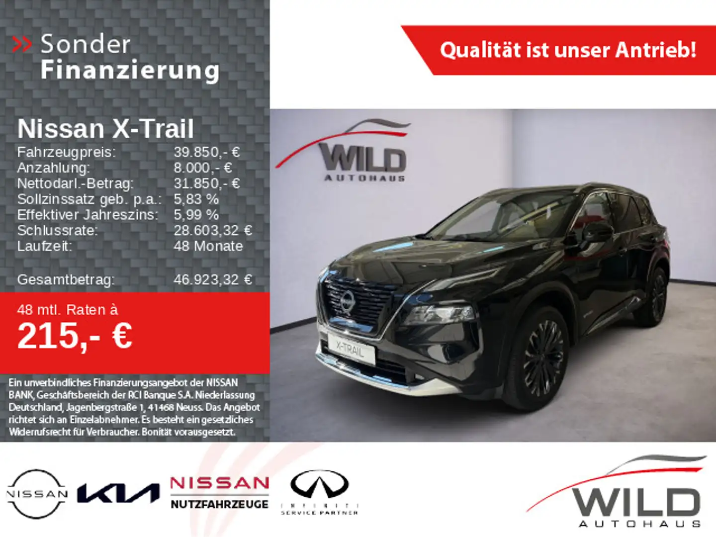Nissan X-Trail 1.5 VC-T e-4ORCE Tekna 4x4 360° LED Klim Schwarz - 1