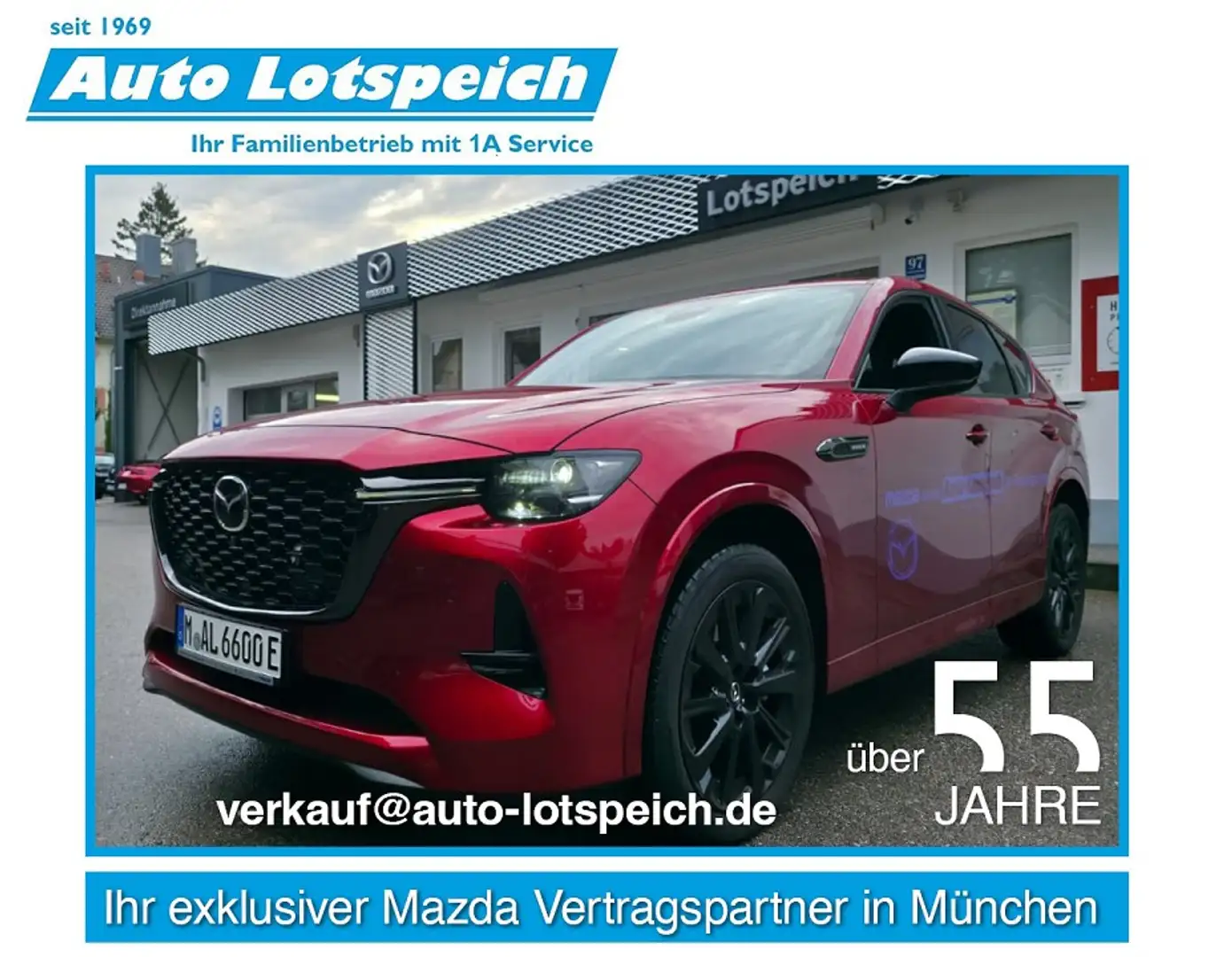 Mazda CX-60 2.5L e-SKYACTIV PHEV 327ps 360°Kamera, Bose-Sound, Rot - 1