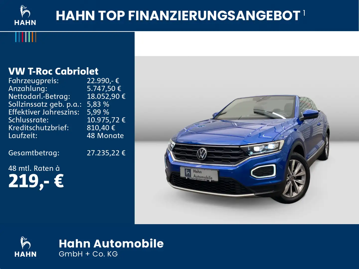 Volkswagen T-Roc 1.5 TSI Style LED Klima PDC Blau - 2