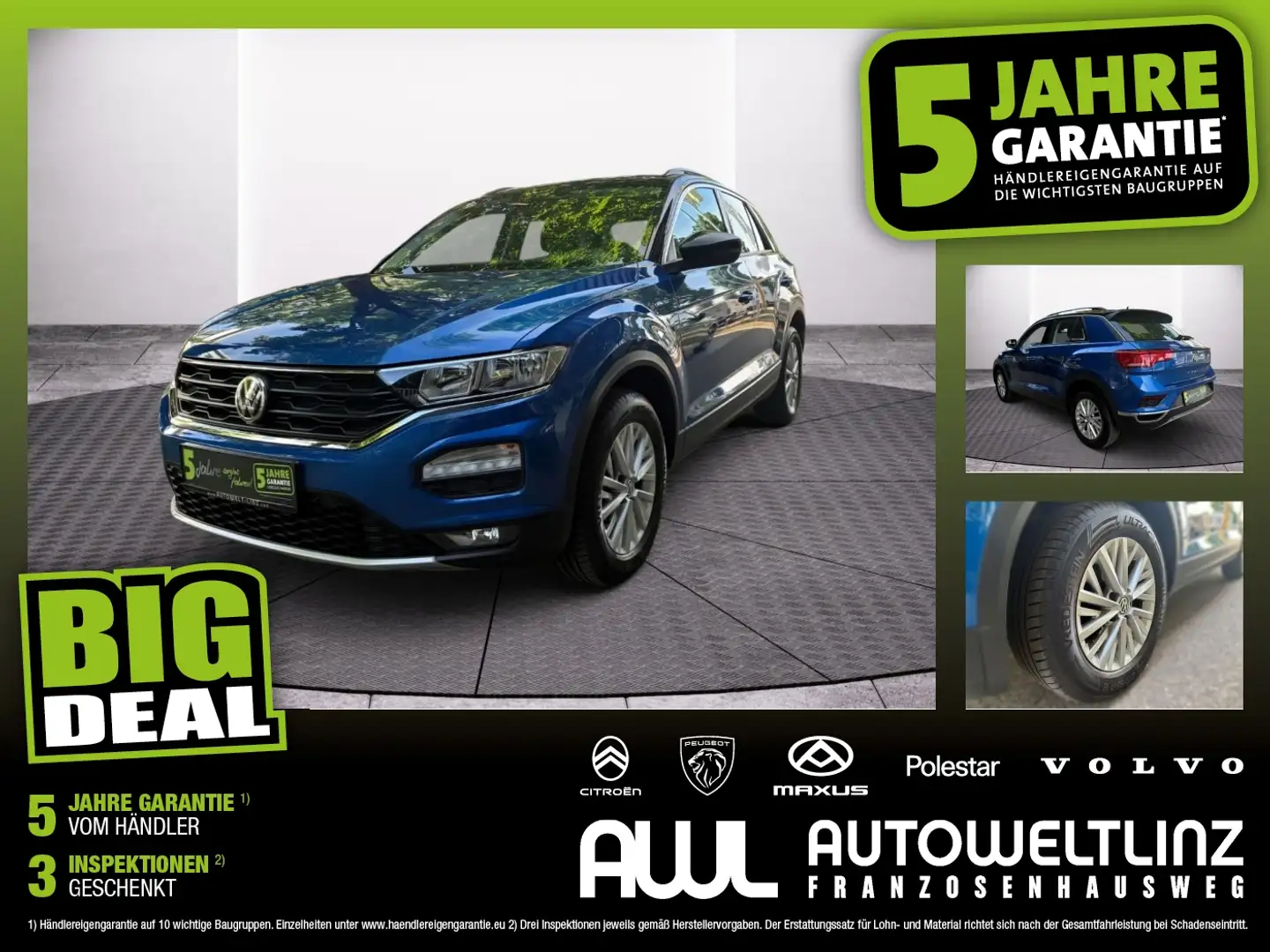 Volkswagen T-Roc 1.0 TSI Design ACC+AHK+SHZ+Winterp.+Kam. Blau - 1