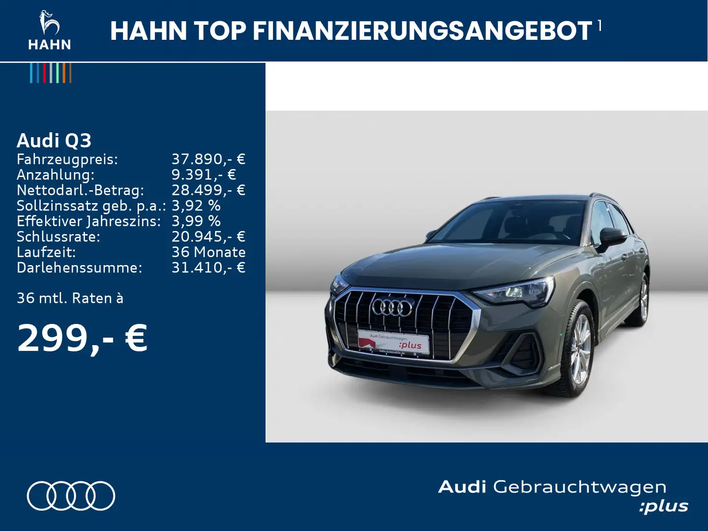 Audi Q3 35TDI S-Line S-Trc Virtual CAM LED ACC Navi Gris - 2