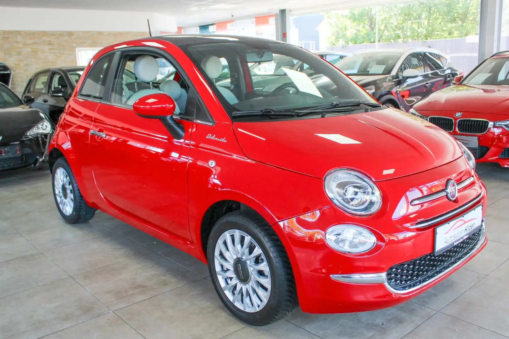 Fiat 500 Dolcevita Pano CarPlay 1.Hd Alu TÜV neu TOP! Rood - 1