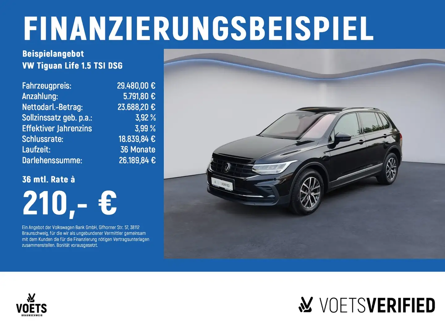 Volkswagen Tiguan Life 1.5 TSI DSG AreaView+AHK+AppConnect Zwart - 2