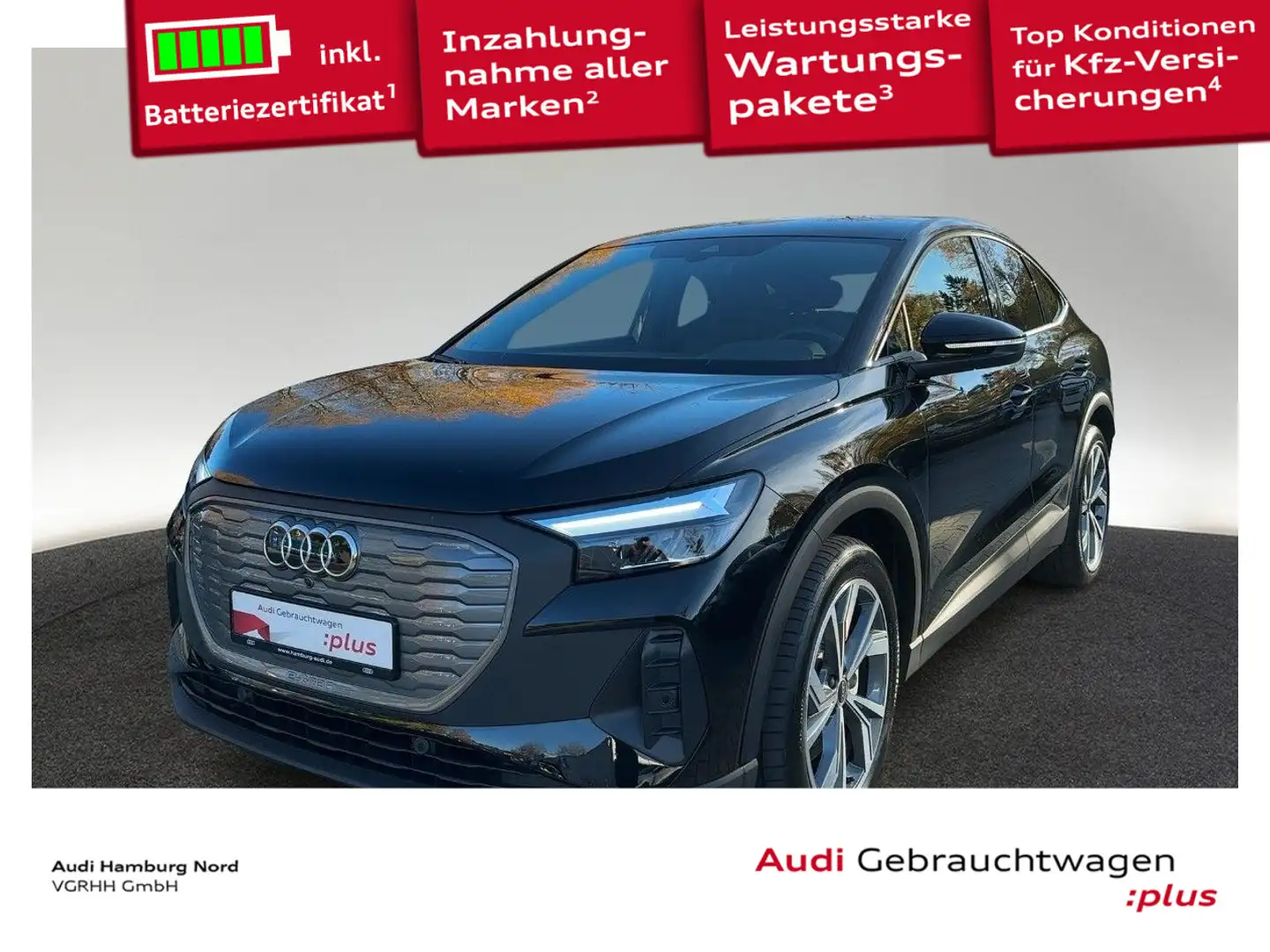 Audi Q4 e-tron Q4 Sportback 45 e-tron S line AHK ACC Nav Kamera Schwarz - 1
