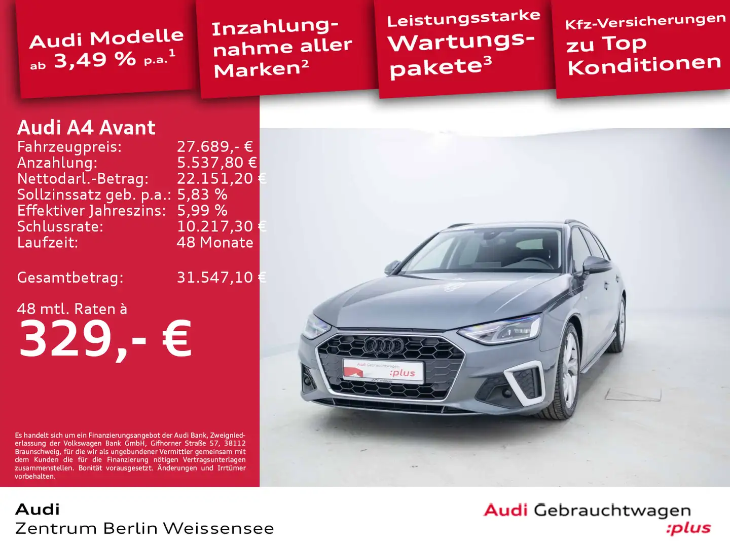 Audi A4 35 TDI S-TRO*S-LINE*LED*NAV*ACC*SIDE* Grau - 1