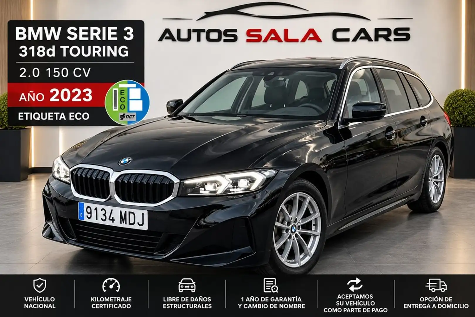 BMW 318 318d Auto.Touring Negro - 1