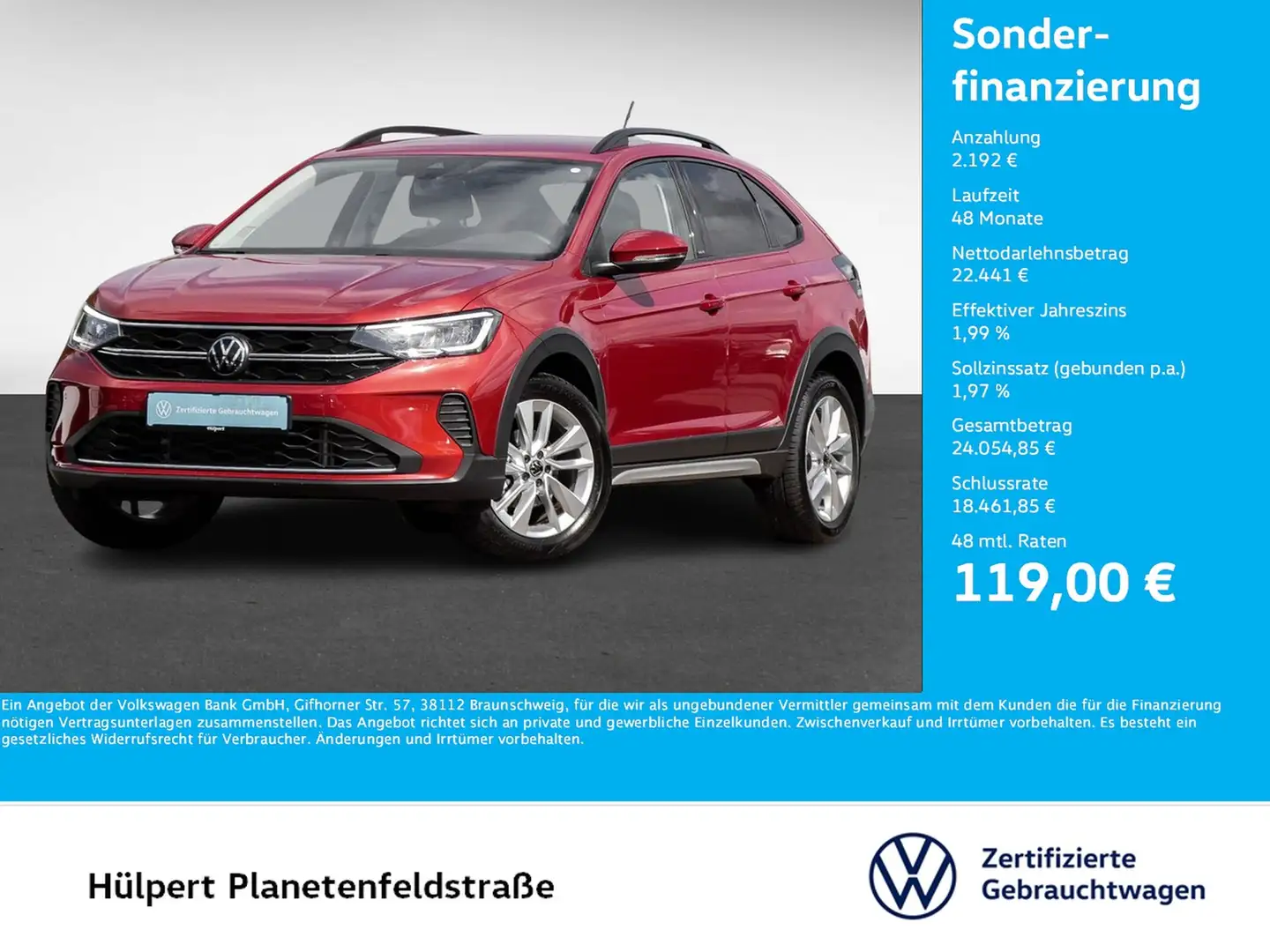 Volkswagen Taigo 1.5 MOVE CAM ACC LM17 NAVI SITZHEIZUNG LED Rot - 1