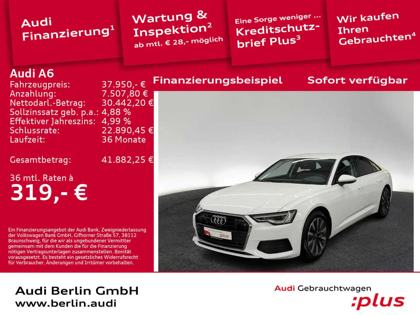 Audi A6 50 TFSI e qu.S tr. AHK MATRIX 360°K NAVI HUD Weiß - 1