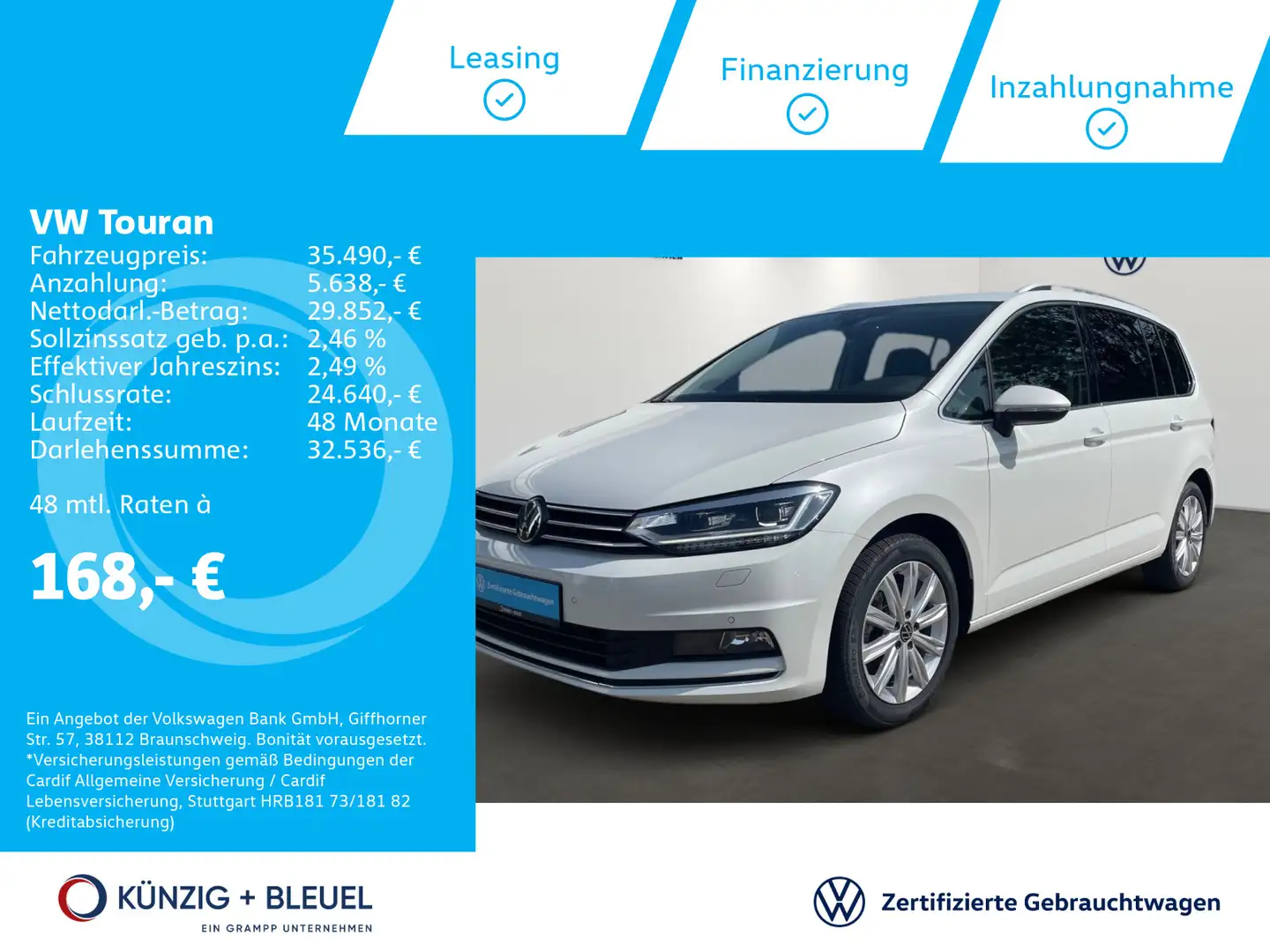 Volkswagen Touran Highline 2,0 TDI DSG Nav*Kam*AHK*7 Sitz* Weiß - 1
