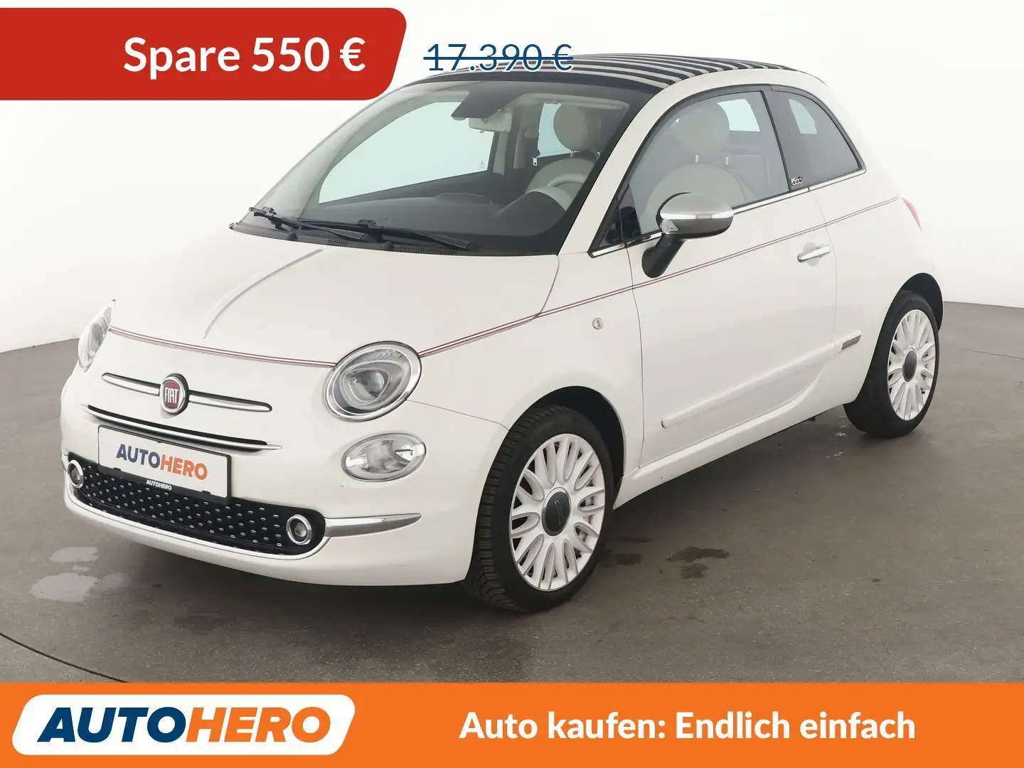 Fiat 500C 1.2 DolceVita Aut.*TEMPO*PDC*SHZ* Weiß - 1