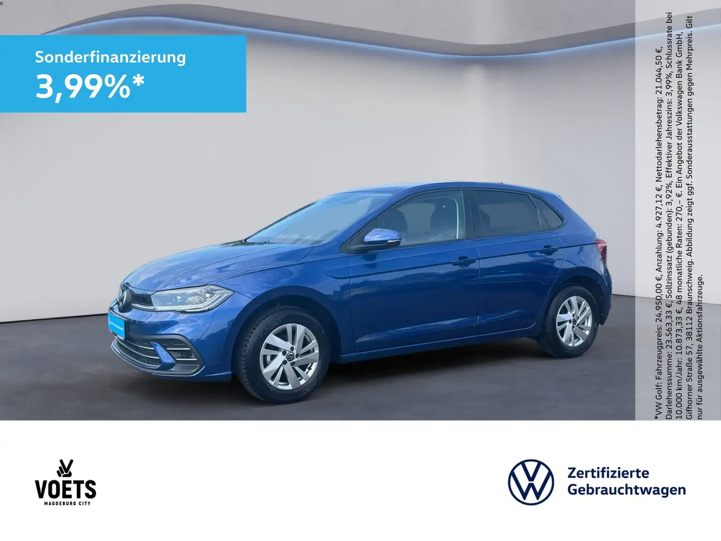 Volkswagen Polo 1.0 TSI Style DSG+NAVI+LED+ACC Blau - 1