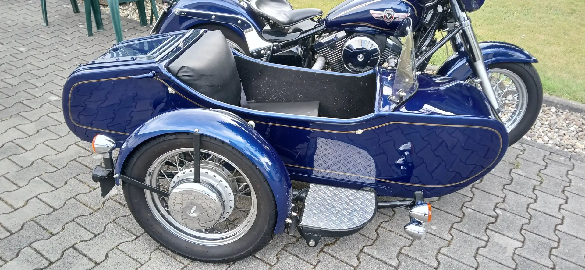 Kawasaki VN 800 VN800 classic mit Beiwagen Bleu - 2