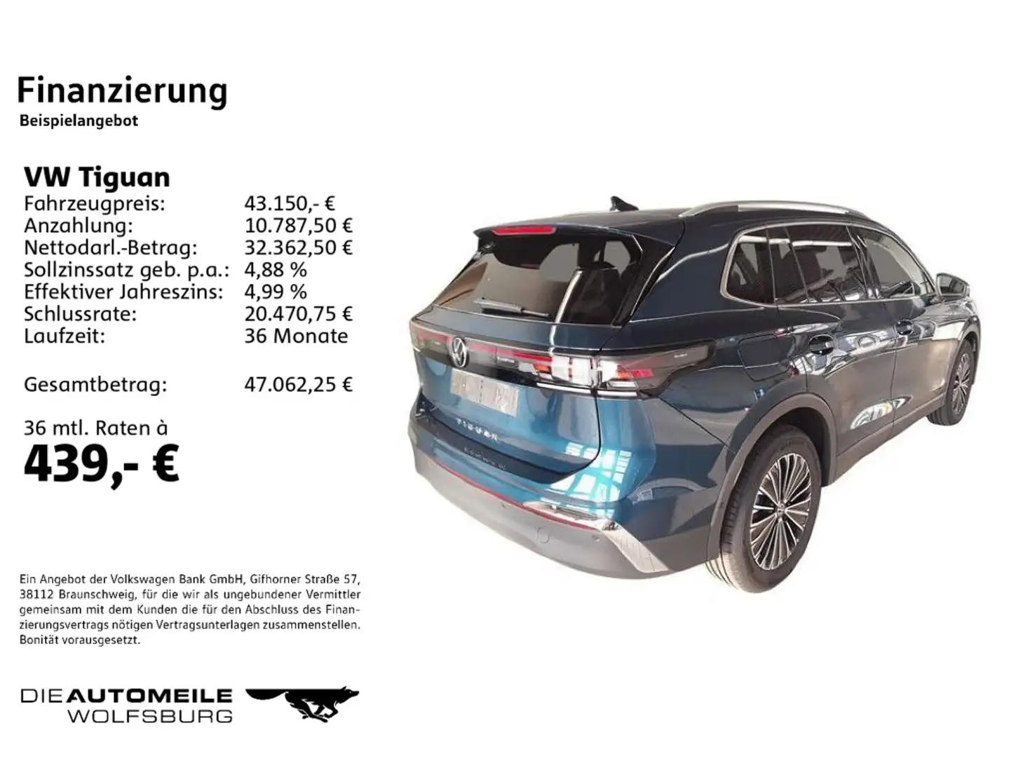 Volkswagen Tiguan 2.0 TDI DSG Elegance neues Modell Stand/A Blau - 2