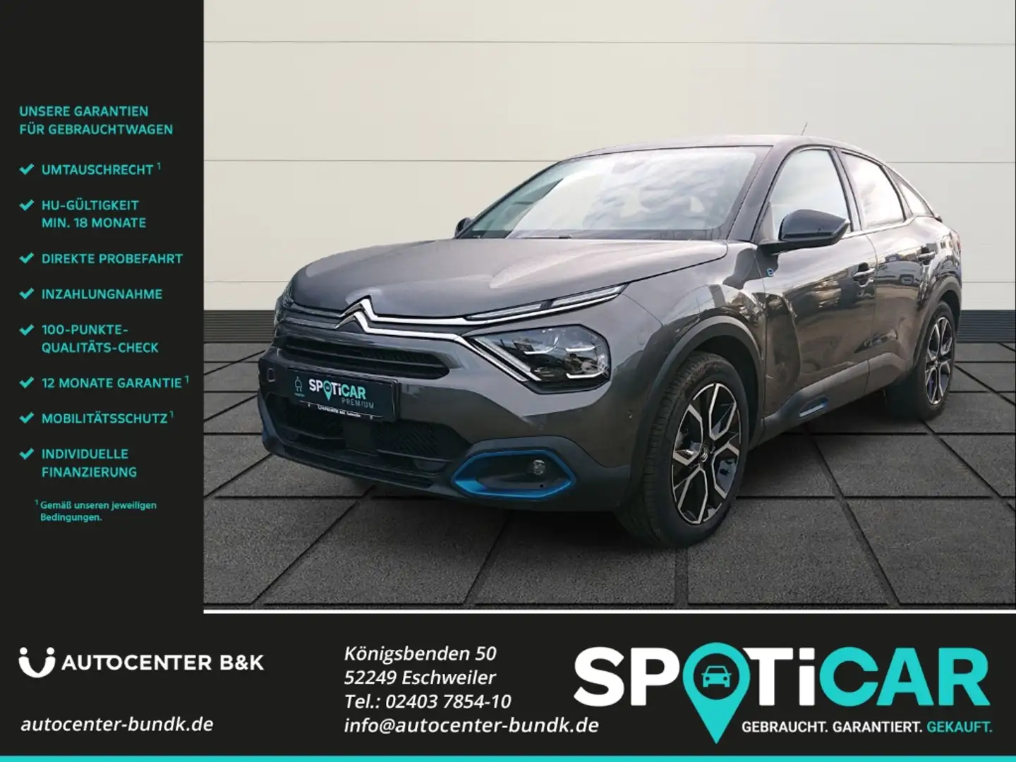 Citroen E-C4 Electric 136 SHINE Navi Rückfahrk. PDC Klimaautomatik HUD D Gris - 1