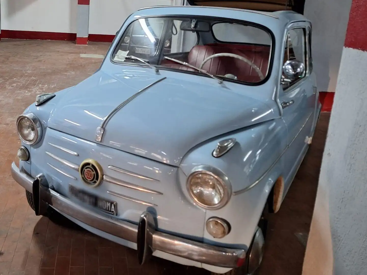 Fiat 600 berlina sportelli a vento tetto apribile Niebieski - 1