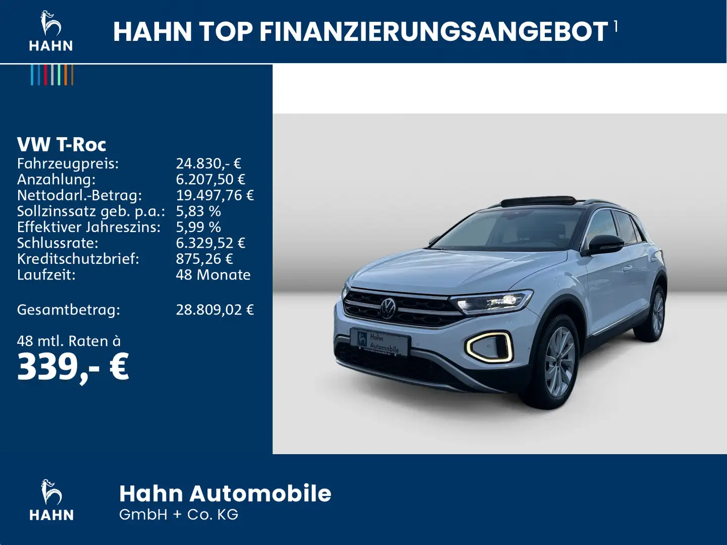 Volkswagen T-Roc 1.5TSI DSG Style Pano Navi LED Climatr PDC Weiß - 2