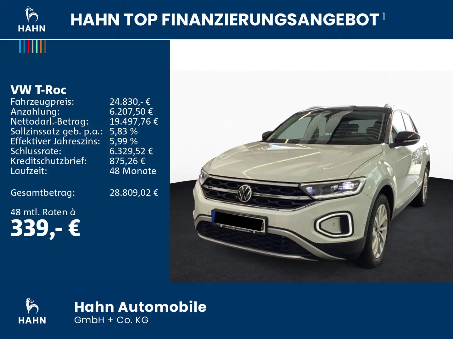 Volkswagen T-Roc 1.5TSI DSG Style Pano Navi LED Climatr PDC Weiß - 2