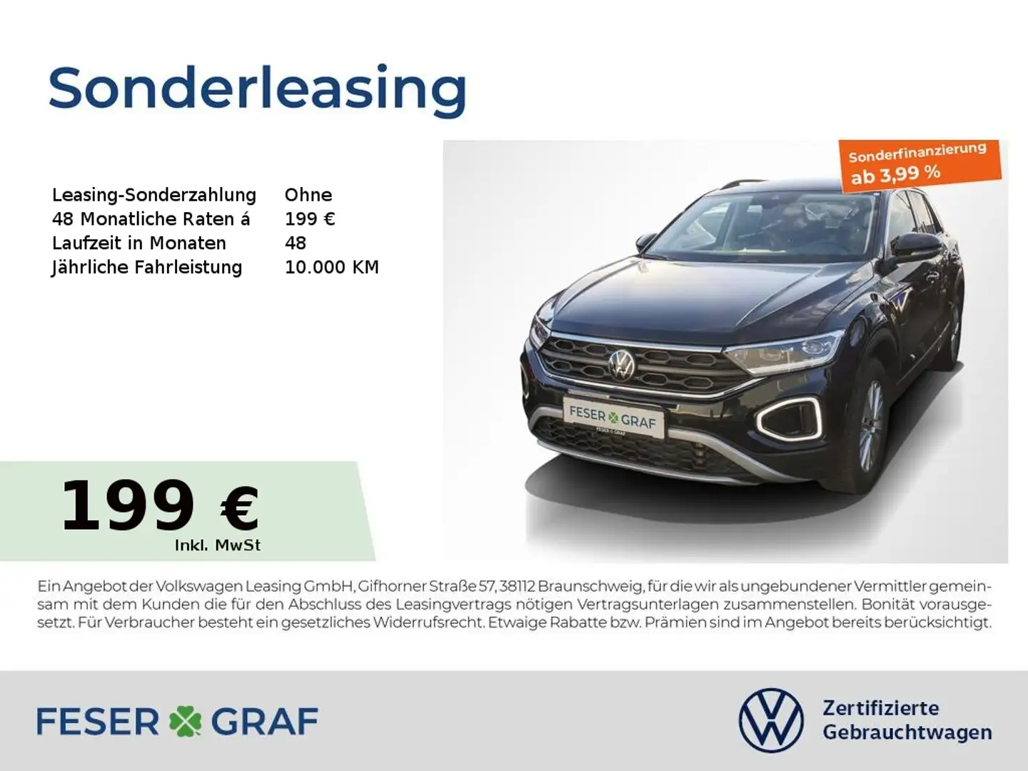 Volkswagen T-Roc Life 1.0 TSI Navi LED DigiCockpit SiHz ParkAssist Nero - 1