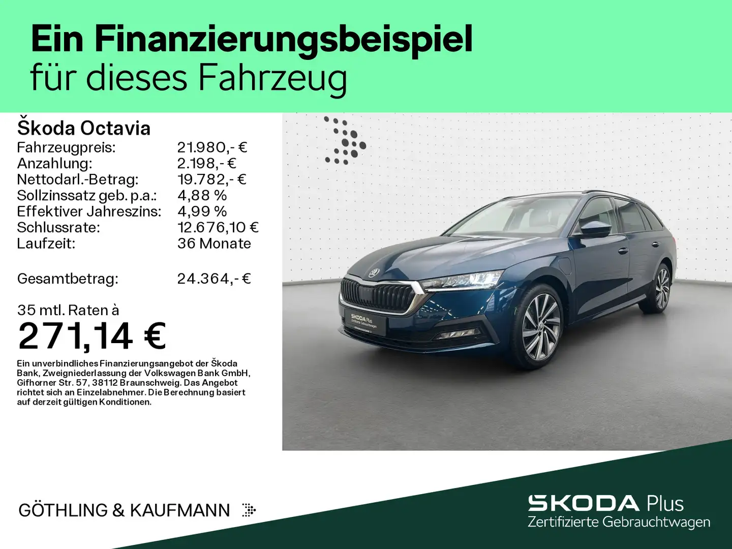 Skoda Octavia iV Combi Ambition 1.4TSI *NAVI*SHZ*KAM*1 Blau - 2