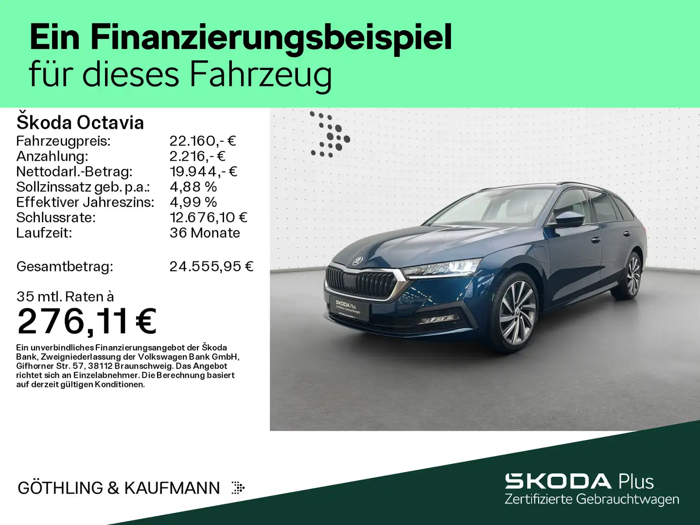 Skoda Octavia iV Combi Ambition 1.4TSI *NAVI*SHZ*KAM*1 Blauw - 2