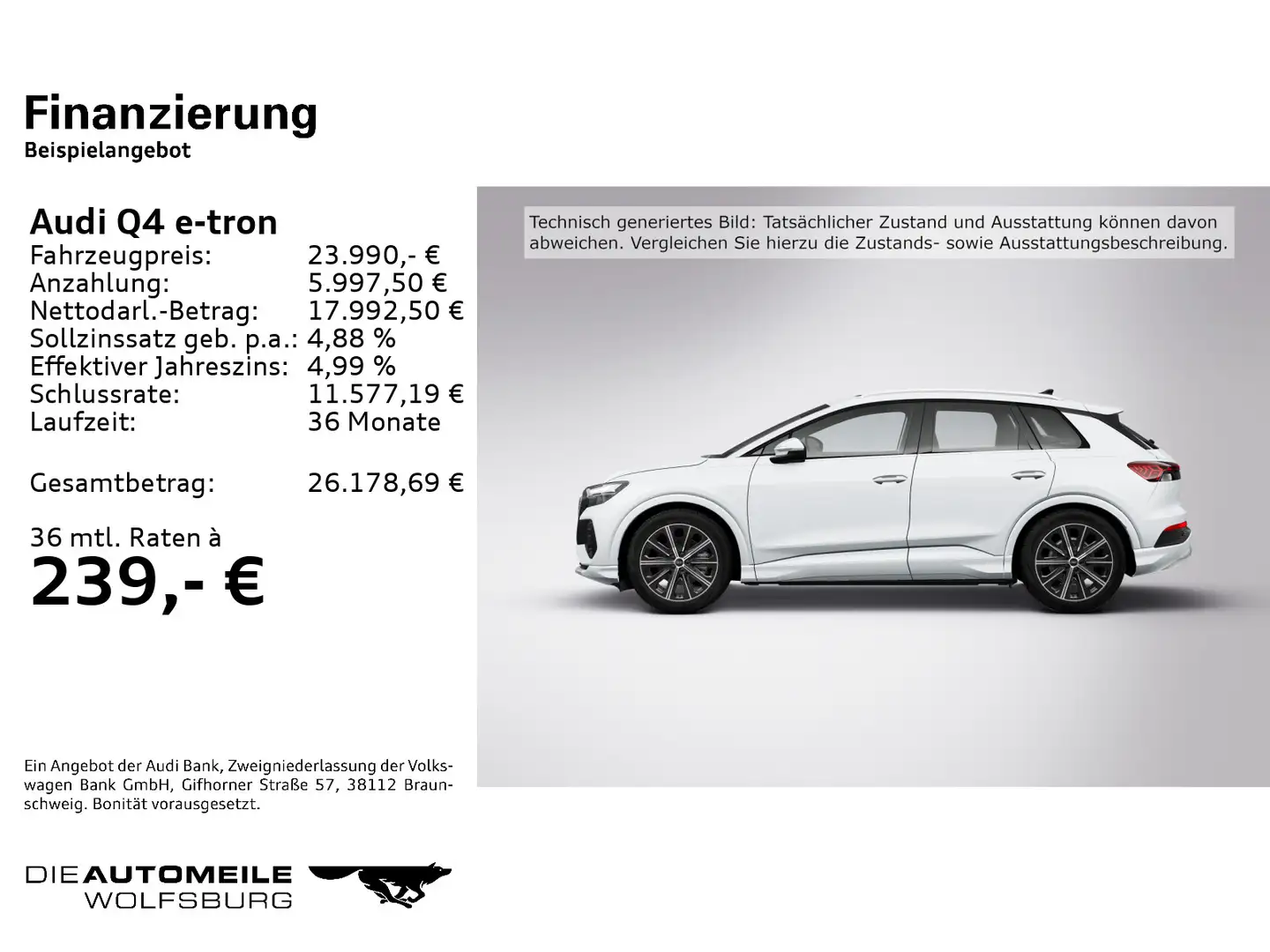 Audi Q4 e-tron Q4 35 e-tron basis Pano/MMI/Sitzhzg. Weiß - 2