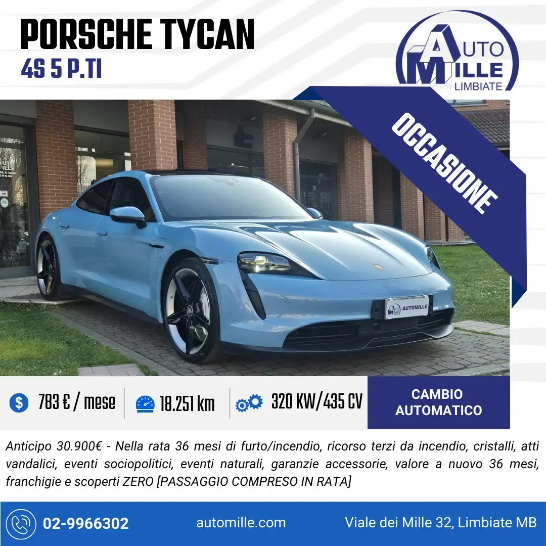 Porsche Taycan 4S 5pti Bleu - 1