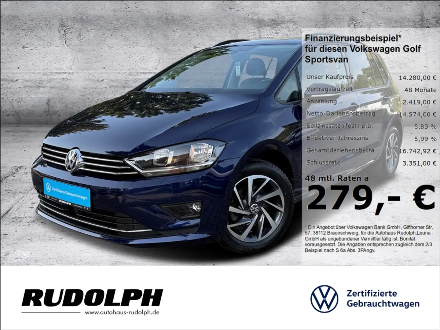 Volkswagen Golf Sportsvan VII Sound 1.2 TSI 6-Gang SHZ ACC PDC Klima Blau - 1