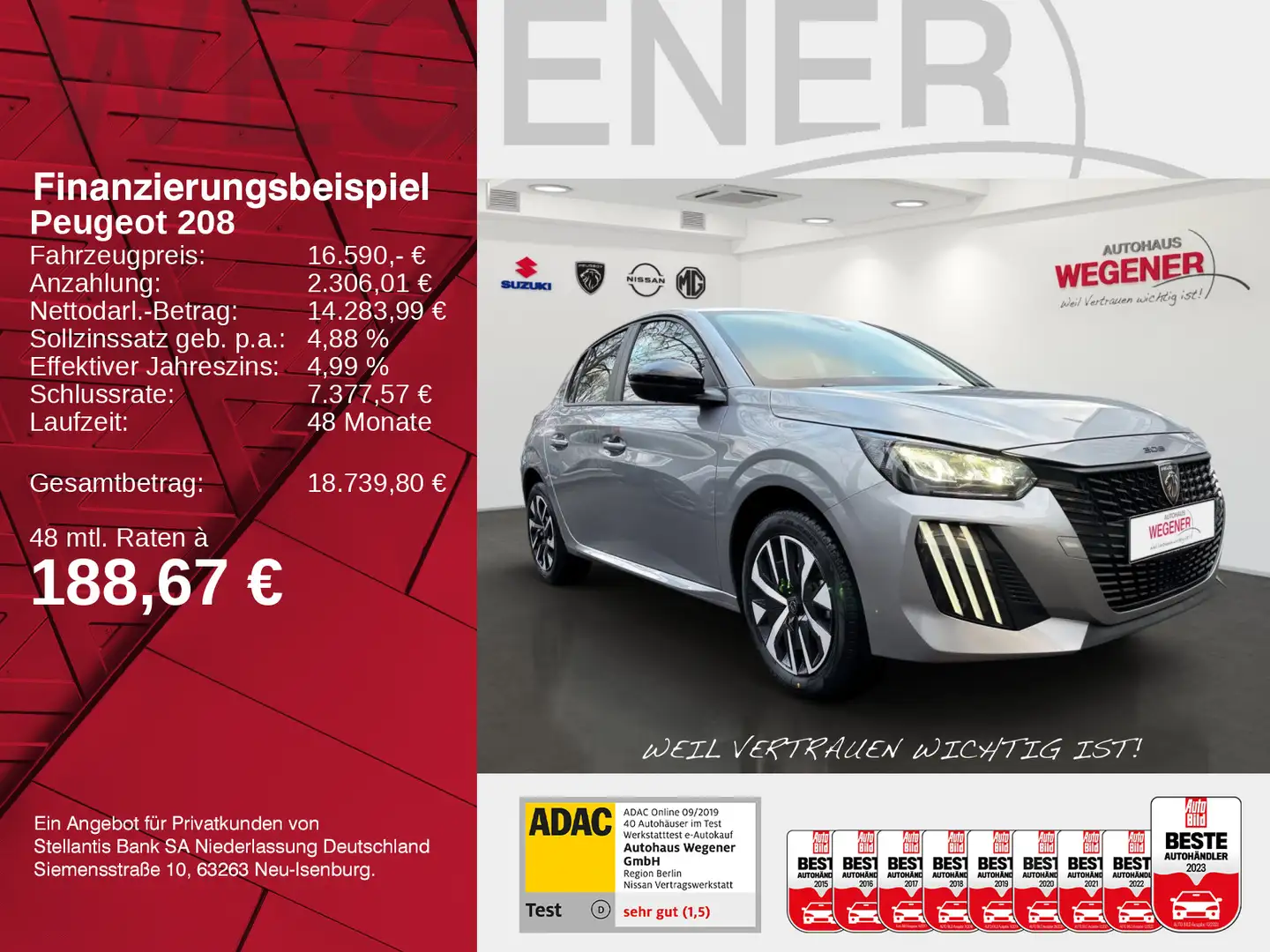 Peugeot 208 Style 75 1.2 PureTech *SHZ*CarPlay*Allwetter Silber - 2
