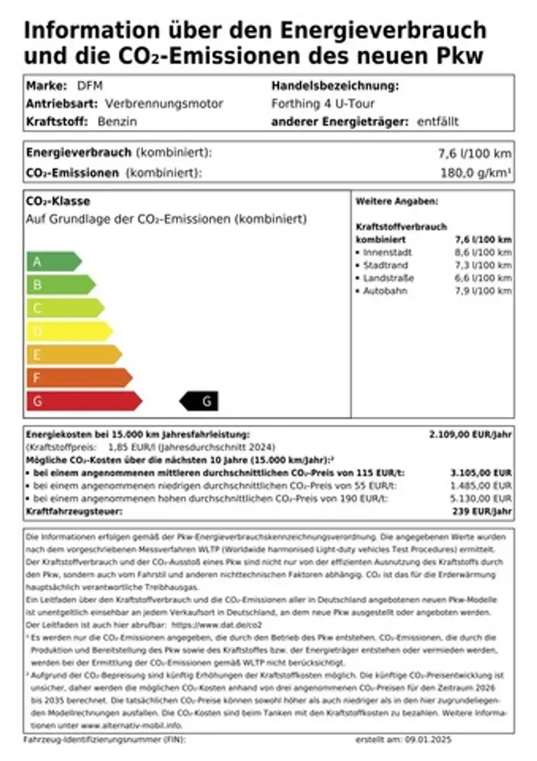 DFSK Forthing 4 U-Tour DCT+7Sitz+3Jahre Garantie Leder+Klima+LED Vert - 2