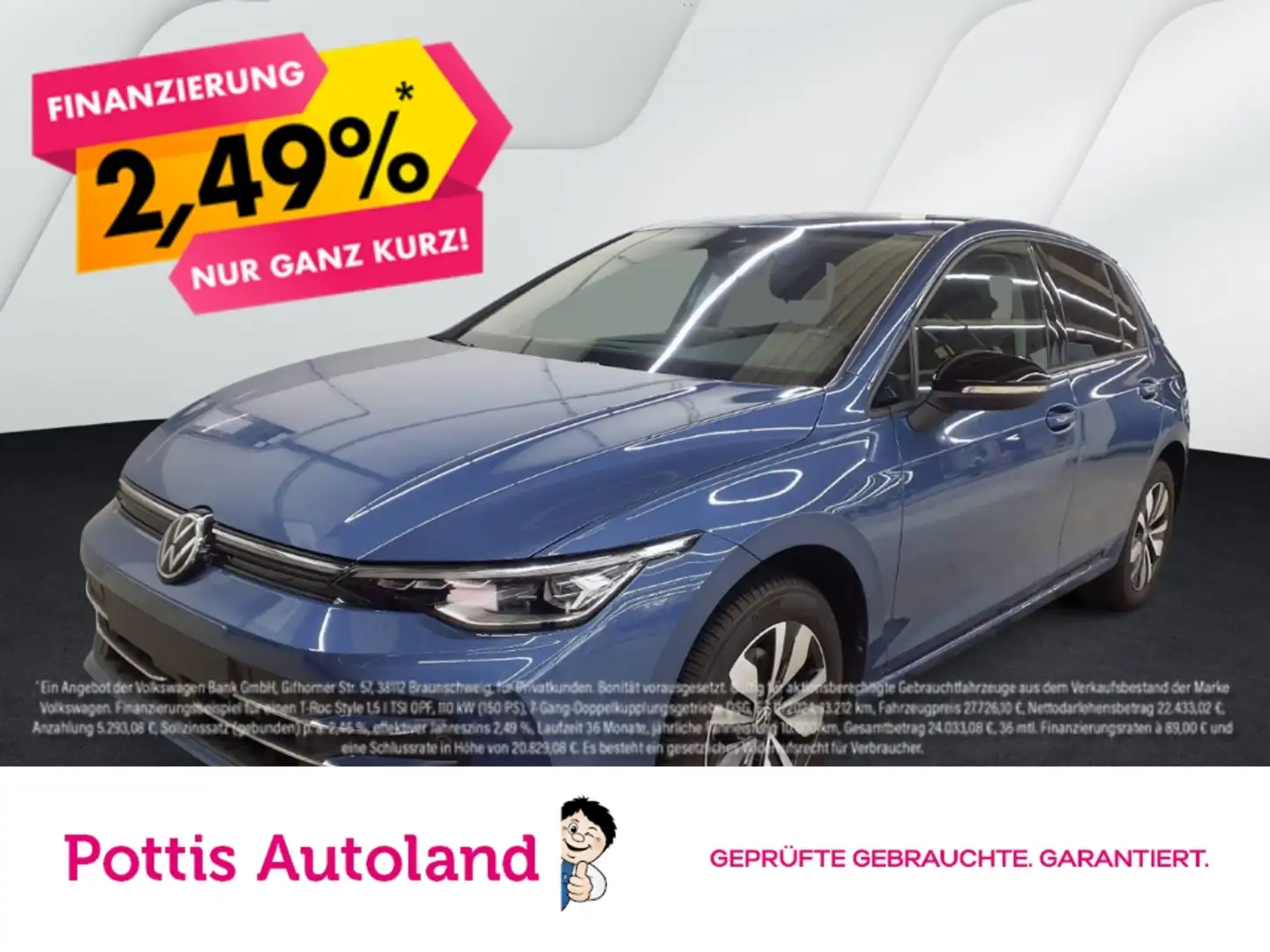 Volkswagen Golf 1.5 eTSI DSG GOAL NAVI AHK KAMERA PDC Blau - 1