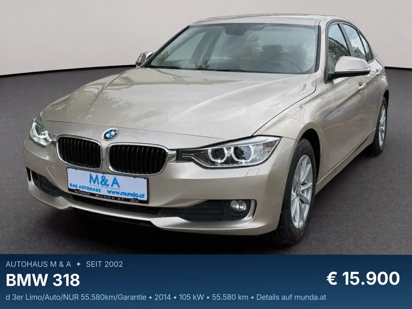 BMW 318 d 3er Limo/Auto/NUR 55.580km/Garantie Beige - 1