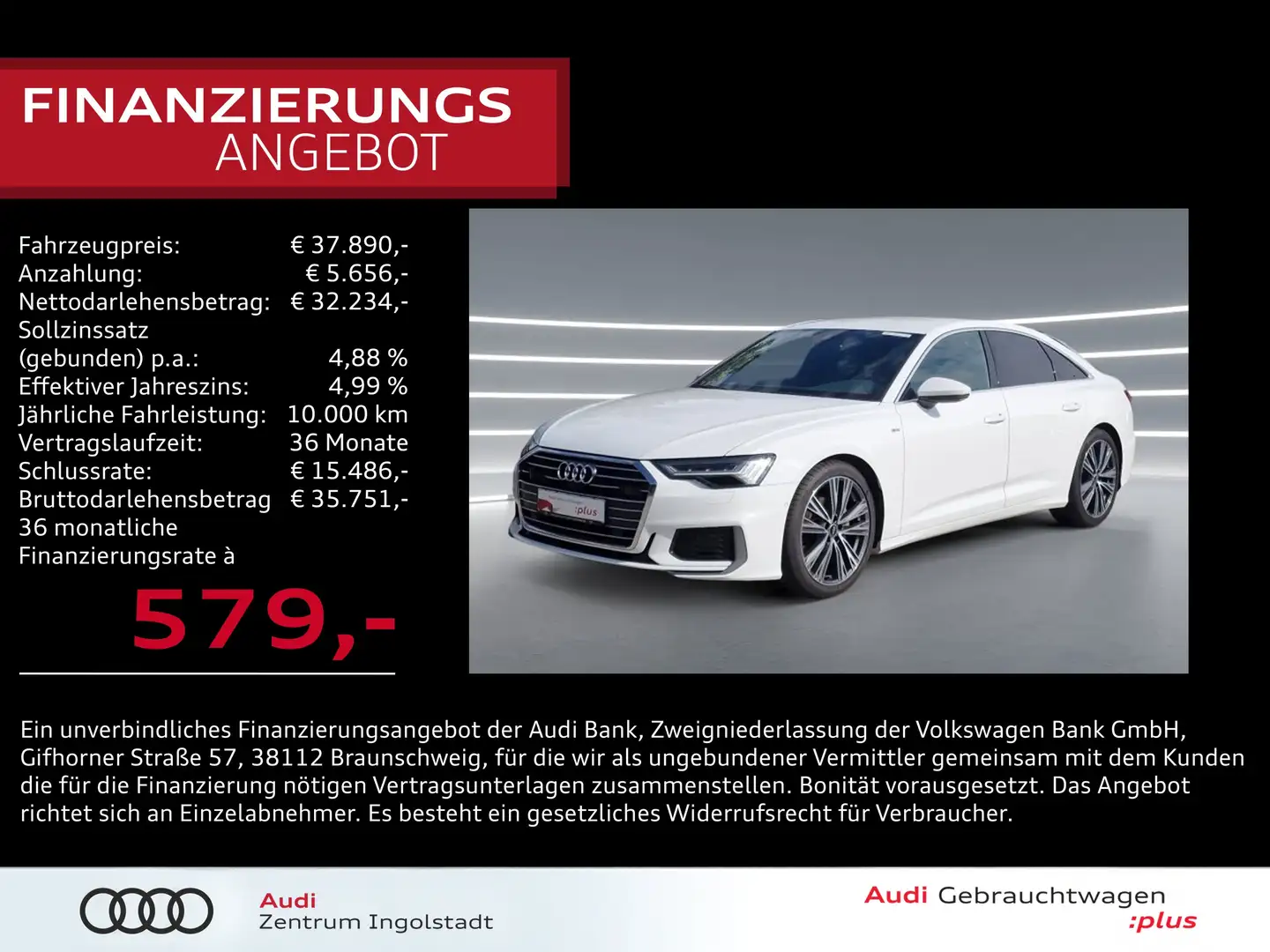 Audi A6 Limousine 40 TDI 2x S line HD-MATRIX Sport Blanco - 1