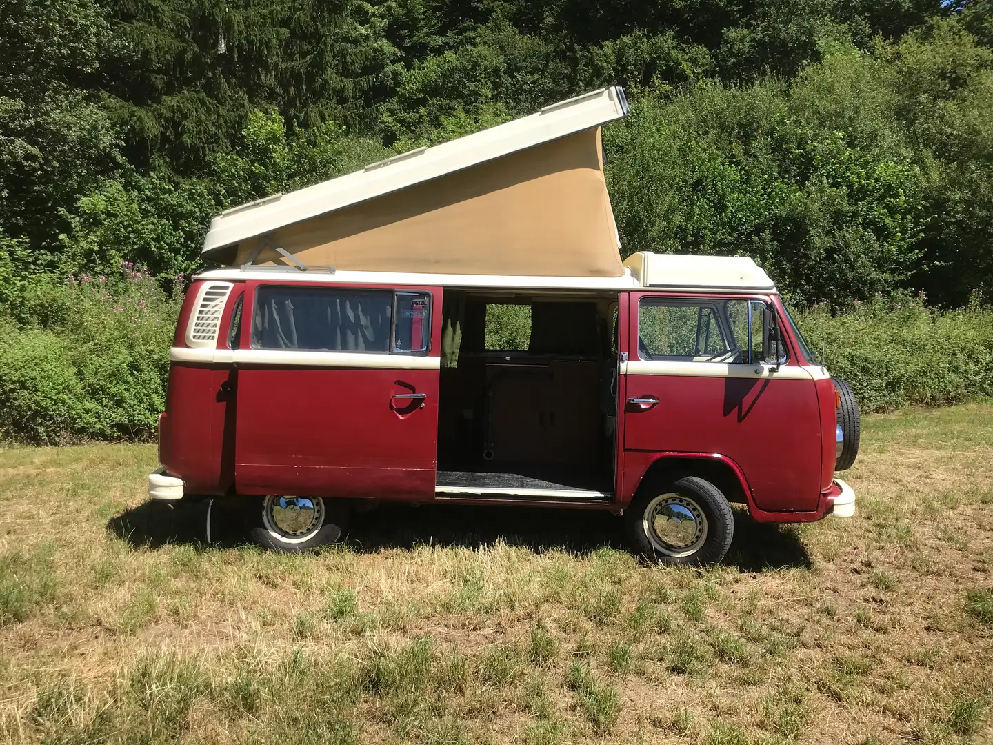 Volkswagen T2 T2 Westfalia Berlin Pop-Top 1976 Bulli CamperVan Original motor 2 lit gran lote de repuestos Burdeos - 1