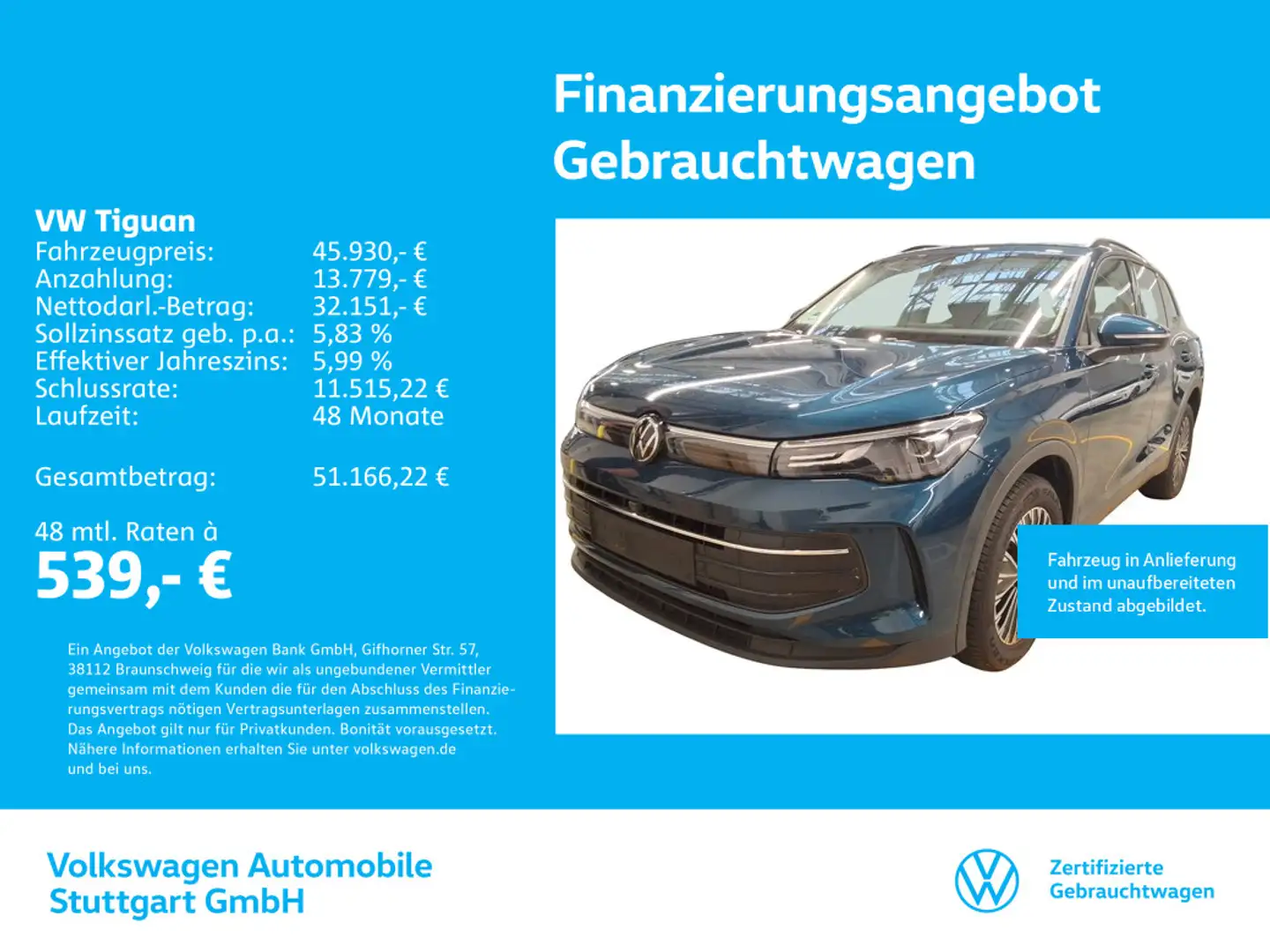 Volkswagen Tiguan Life 4Motion 2.0 TDI Navi AHK Kamera Blau - 1