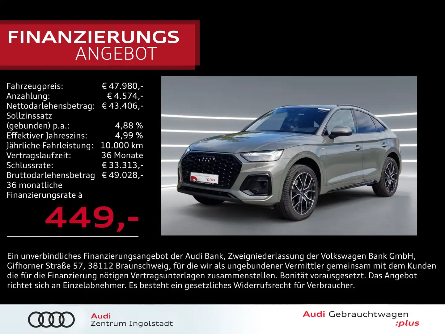 Audi Q5 Sportback 40 TFSI qu 2x S line MATRIX AHK 20" Grau - 1