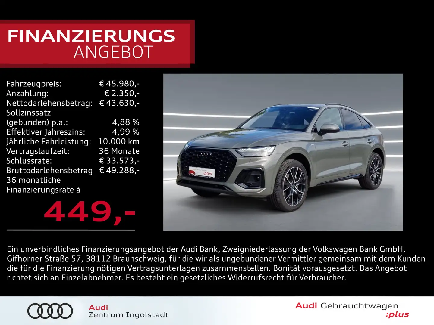 Audi Q5 Sportback 40 TFSI qu 2x S line MATRIX AHK 20" Grau - 1