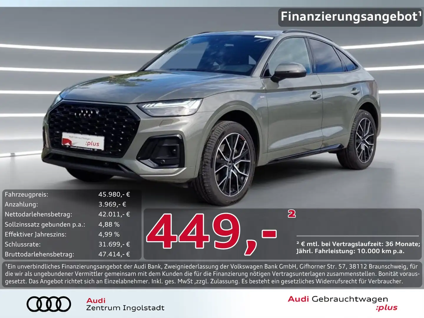 Audi Q5 Sportback 40 TFSI qu 2x S line MATRIX AHK 20" Grau - 1