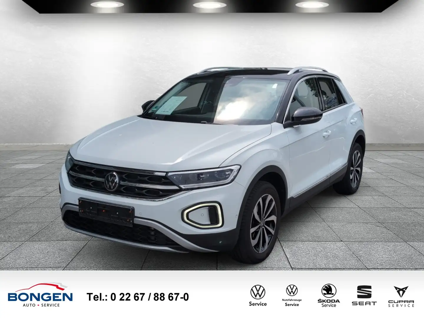 Volkswagen T-Roc 1.5 Style DSG Dach schwarz AHK Carplay Klima Weiß - 1