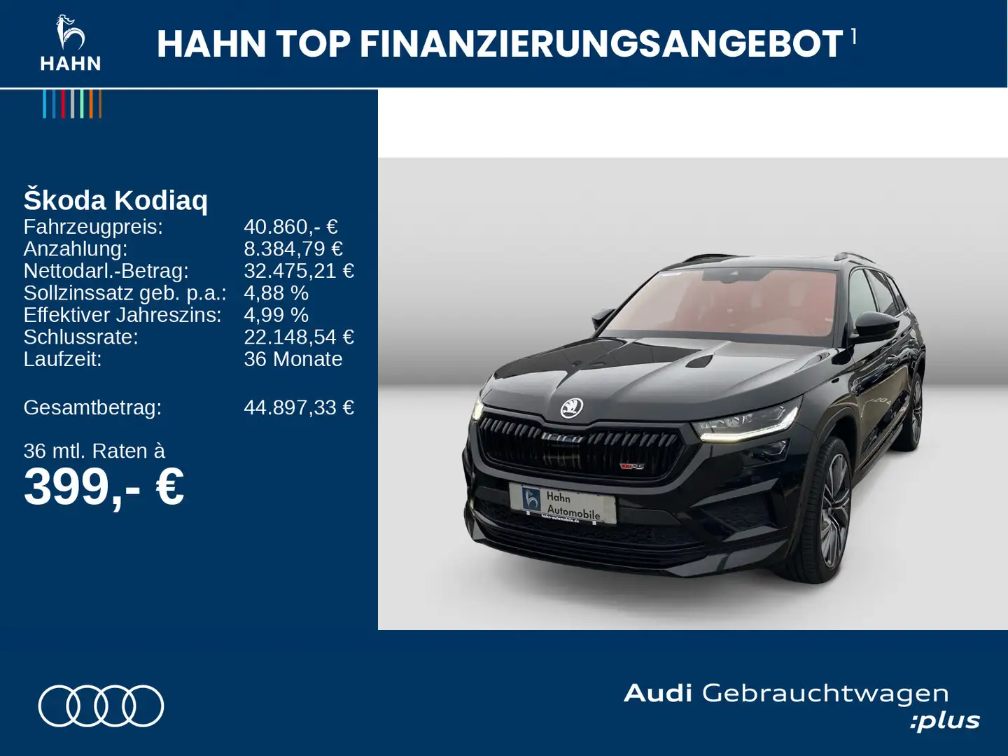 Skoda Kodiaq RS 2.0TSI 4x4 DSG Standh Pano 360° AHK Schwarz - 2