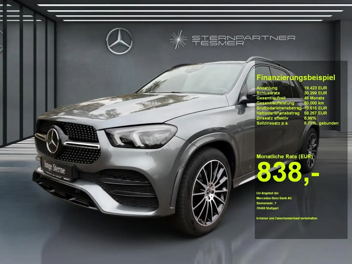 Mercedes-Benz GLE 300 d 4M AMG+NIGHT+PANO+AHK+AIRMATIC+MULTIB. Grau - 1