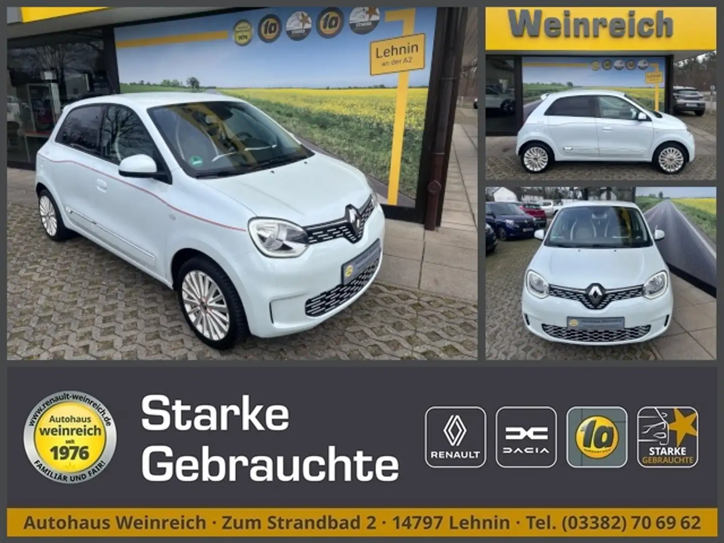 Renault Twingo Electric mit Klima & Kamera Klima Navi Weiß - 1