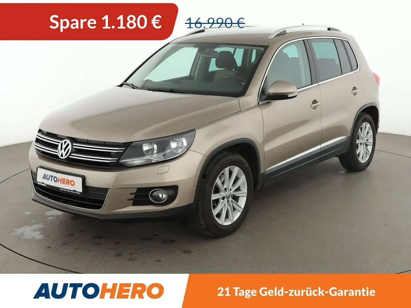 Volkswagen Tiguan 1.4 TSI Sport & Style BMT Aut.*AHK*PDC*SHZ*TEMPO* Beige - 1