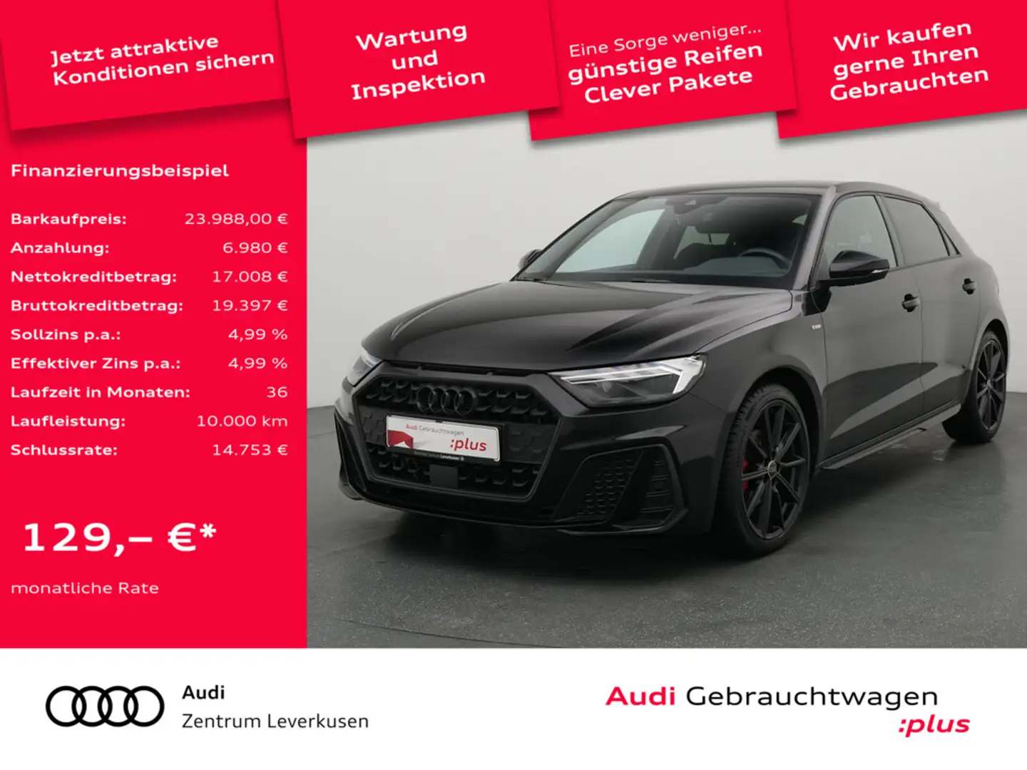 Audi A1 Sportback S line S-TRON NAVI VIRT KAM SHZ LED Schwarz - 1