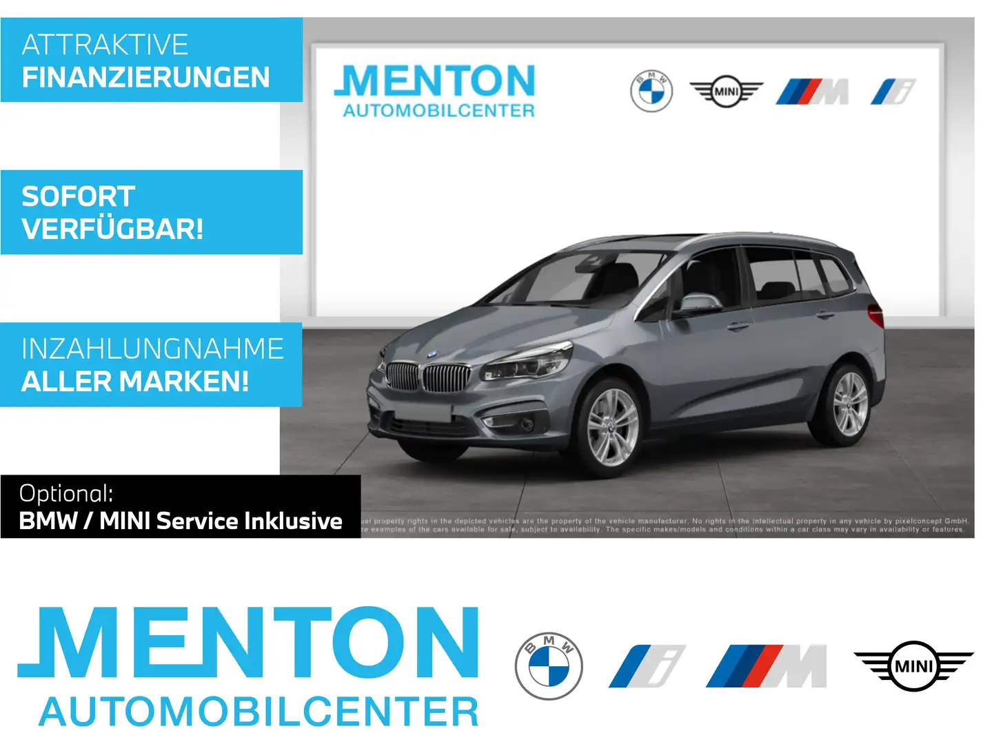 BMW 218 d xDrive A Head-Up DAB LED RFK AHK el. Sitze Gris - 1