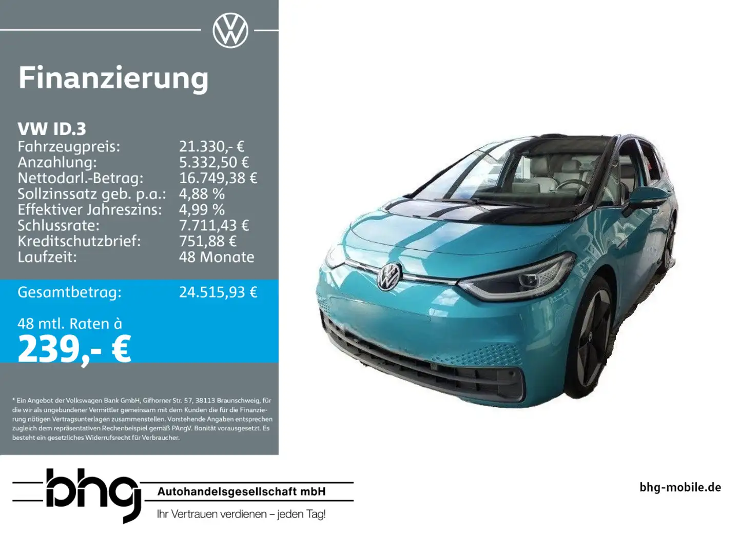 Volkswagen ID.3 Pro Performance Upgrade Grün - 1