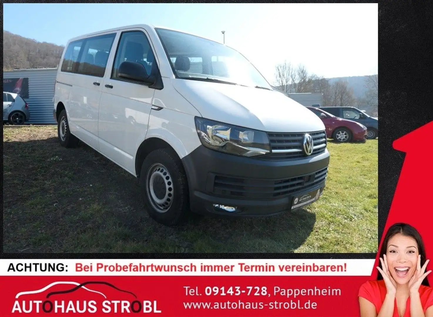 Volkswagen T6 Transporter T6 Kombi 2.0 TDI/ SHZG/ PDC/  9-SITZER (3-3-3) Weiß - 1