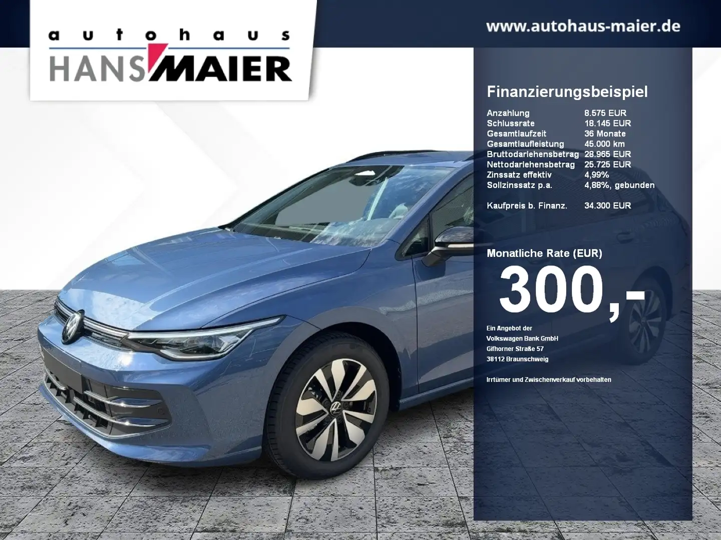 Volkswagen Golf Var. eTSI Goal LED AHK Kam. ACC AppConnect Blau - 1