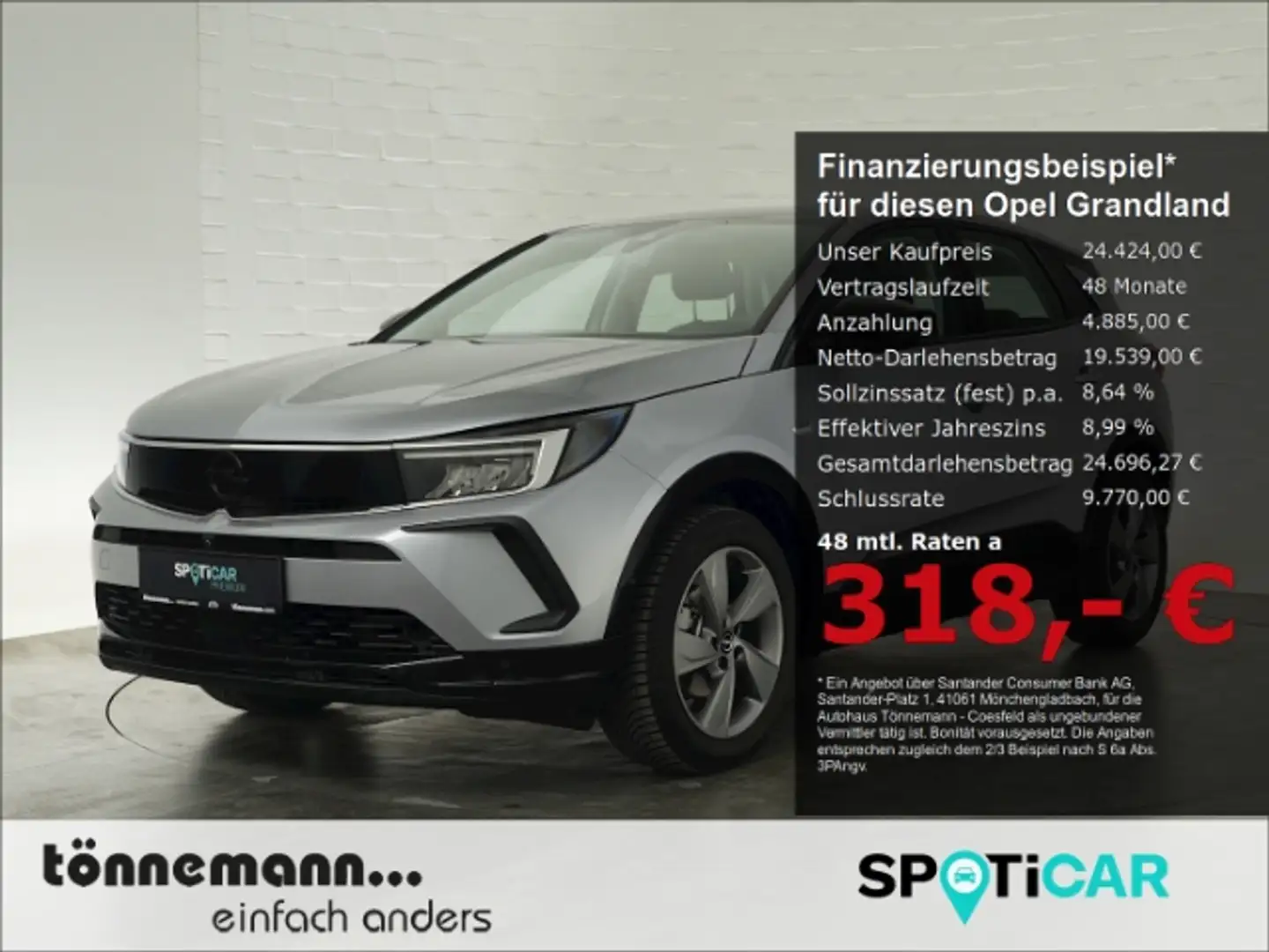 Opel Grandland GS AT+LED+NAVI+360 GRAD KAMERA+SITZ-/LENKRADHEIZUN Zilver - 1
